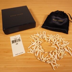 Ralph Lauren Coral Beach Necklace Silver OS Brand New